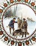 Kornilov plate with hunting scene Karazin 142