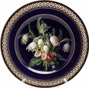 Meissen Braunsdorf plate with flowers Reticulated border