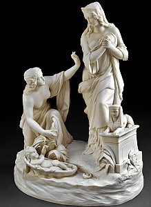 Parian Wedgwood figural group The Finding of Moses by Beattie