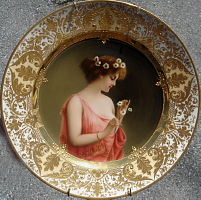 Royal Vienna portrait plate Marguerite signed Wagner