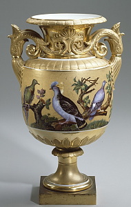 Russian Imperial Porcelain Factory vase with birds