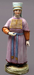 Russian Imperial Porcelain Factory figure Cossack Woman from People of Russia by Rachette 1790