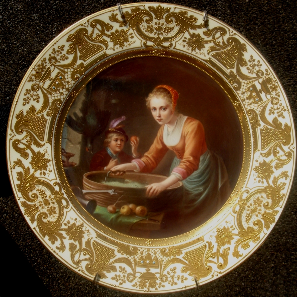 ROYAL VIENNA Plate by Wagner after old master painting