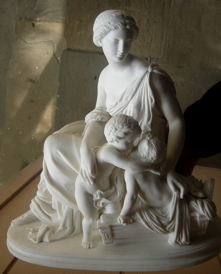 MINTON PARIAN FIGURE C.1860 GIRL CHERUBS AFTER SEVRES