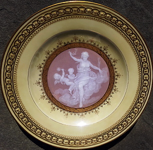 Meissen Pate-Sur-Pate plate with yellow border
