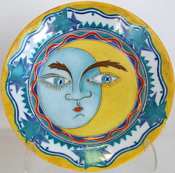 Soviet porcelain plate The Sun and The Moon after Shchekotikhina-Pototskaya