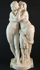 Minton Parian figural group of Cupid and Psyche