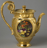 Sevres teapot with flowers. Empire period.