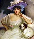 KPM plaque. Portrait of German actress Tilly Waldegg after Kaublach