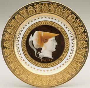 Sevres porcelain plate with portrait cameo from Service Marly d'or